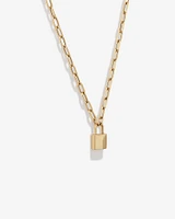 Signature Lock Necklace in 10kt Yellow Gold