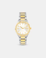 Two-Tone Ladies 0.40 Carat TW Diamond Quartz Watch in Yellow Gold Tone Stainless Steel