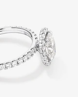 1.78 Carat TW Oval Laboratory-Grown Diamond Halo Engagement Ring in 14kt White Gold