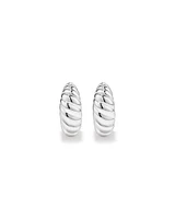 Small Croissant Huggie Earrings in Sterling Silver