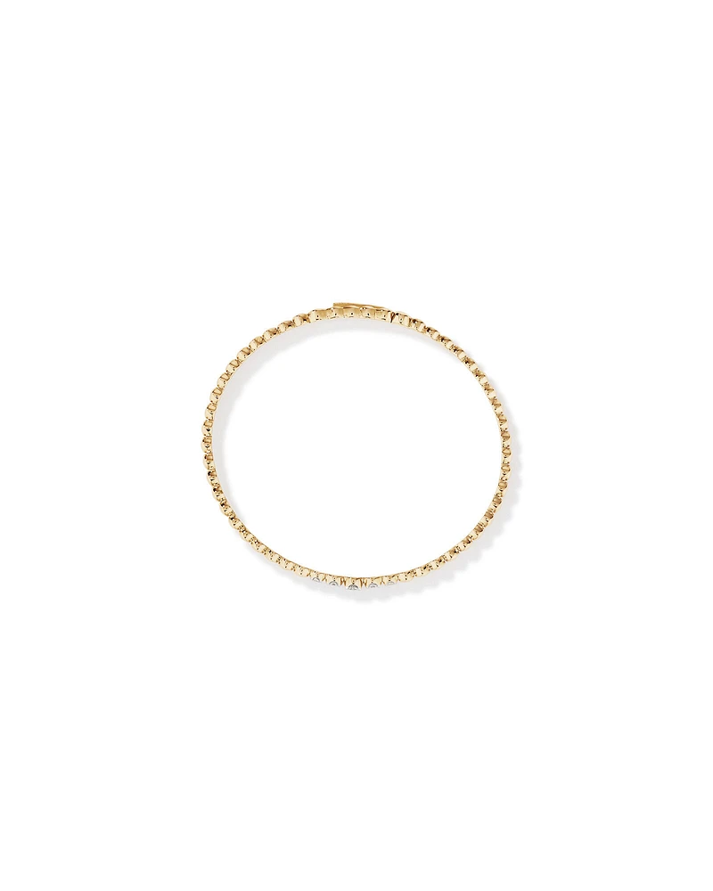 0.25 Carat TW Diamond Flex Bangle in 10kt Yellow Gold