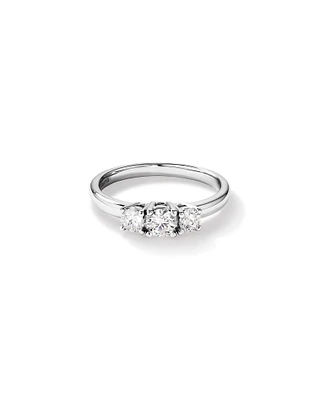 0.50 Carat TW Three Stone Round Brilliant Diamond Engagement Ring in 14kt White Gold