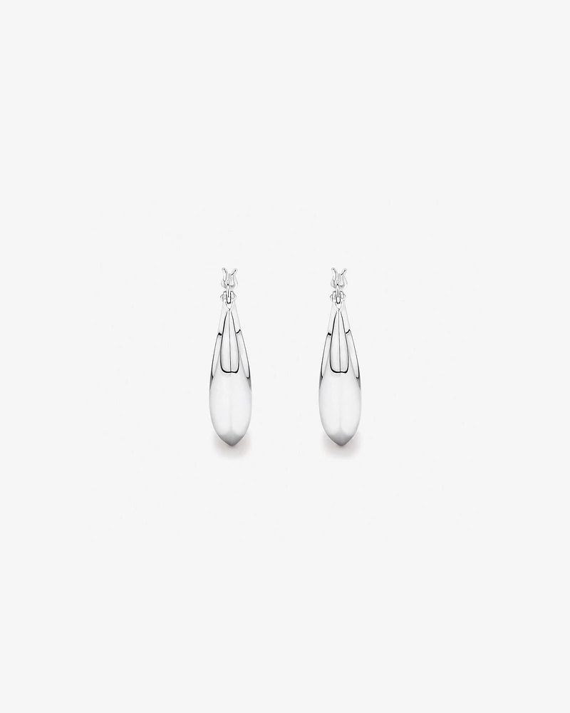 Bold Graduated Domed Hoop Earrings in Sterling Silver