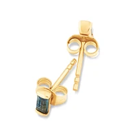 Stud Earrings with London Blue Topaz in 10kt Yellow Gold