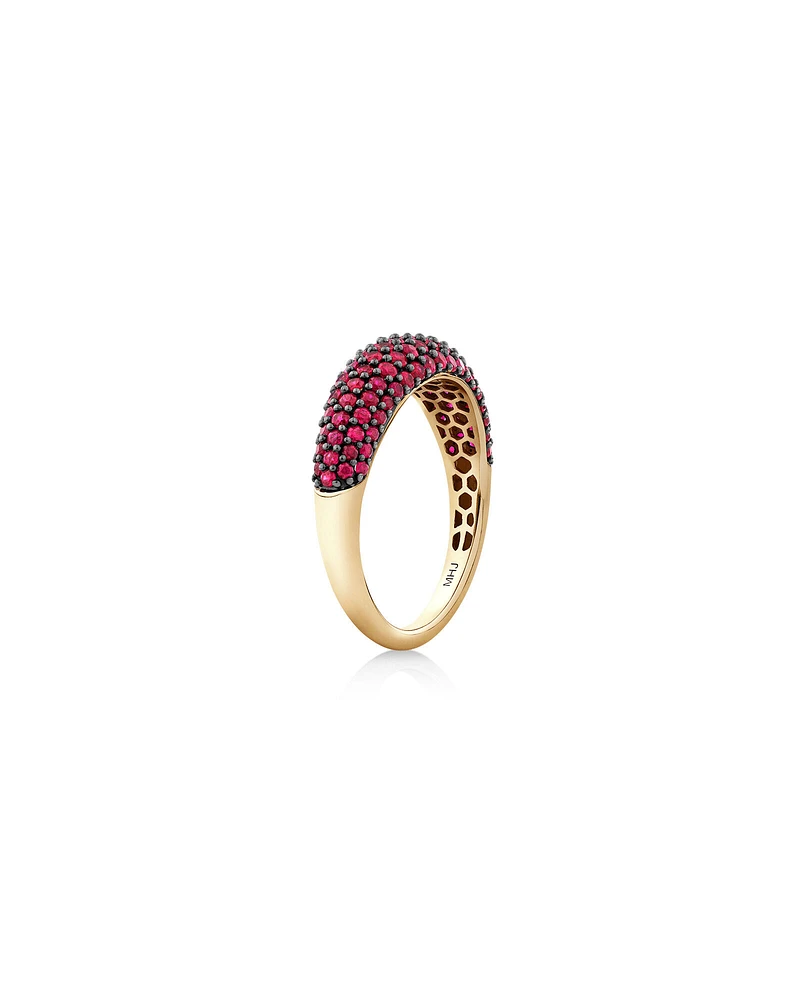 Ring with Ruby in 10kt Yellow Gold