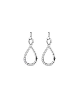 Cubic Zirconia Infinity Drop Stud Earrings in Sterling Silver