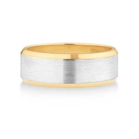 Men's Wedding Band in 10kt Yellow & White Gold