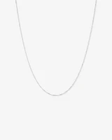 1.65mm Wide Solid Singapore Twist Chain in 10kt White Gold