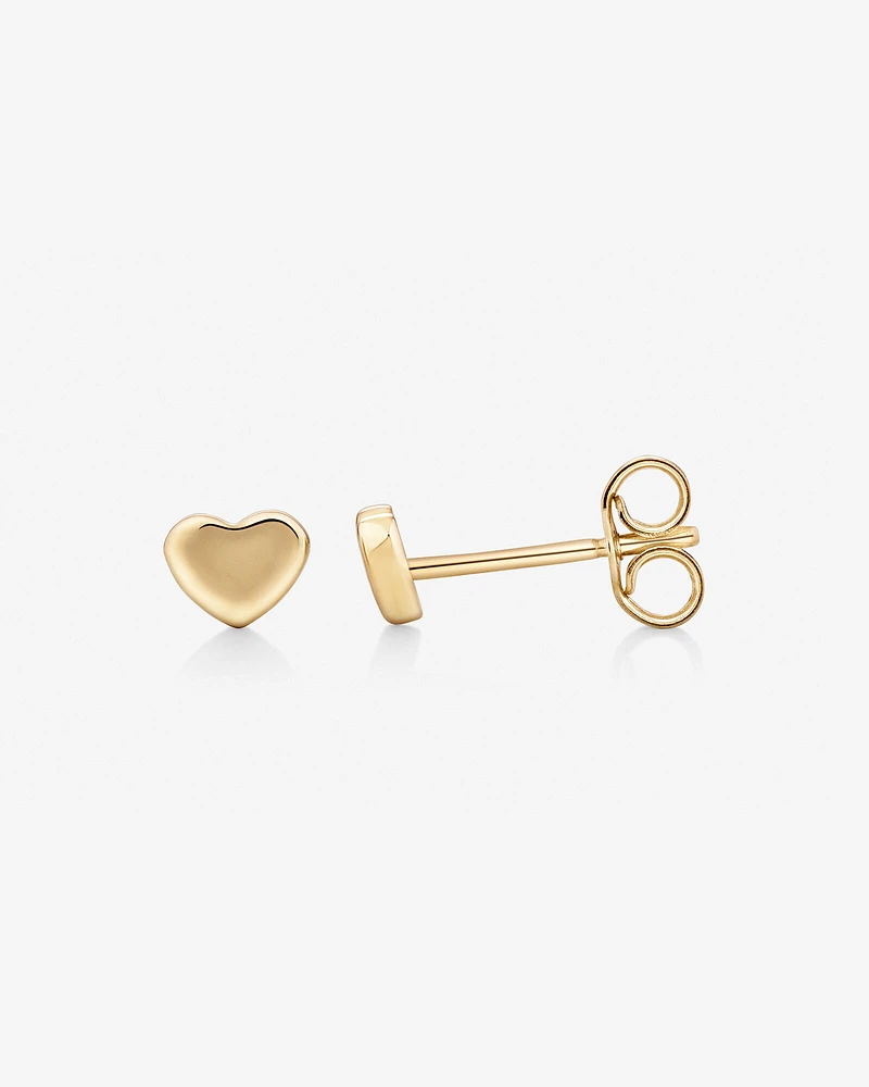 4mm Heart Stud Earrings in 10kt Rose Gold