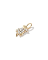 Diamond Turtle Pendant in 10kt Yellow Gold