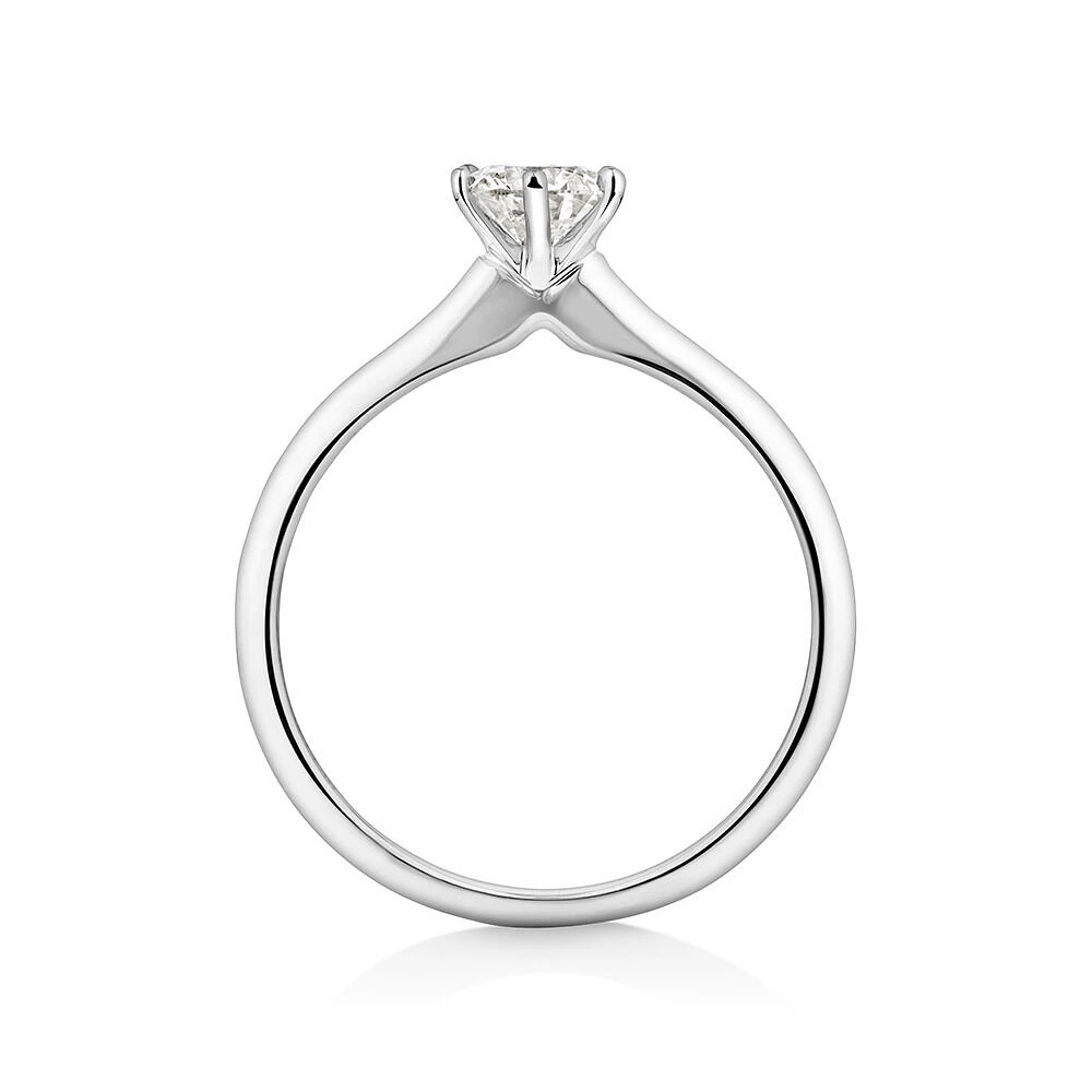 Certified Solitaire Engagement Ring with a 0.50 Carat TW Diamond in 18kt White Gold