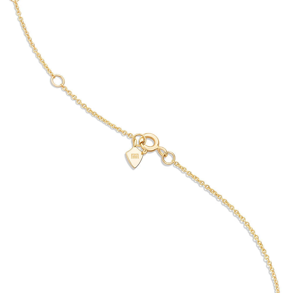 Necklace with Opal & 0.15 Carat TW of Diamonds in 10kt Yellow Gold