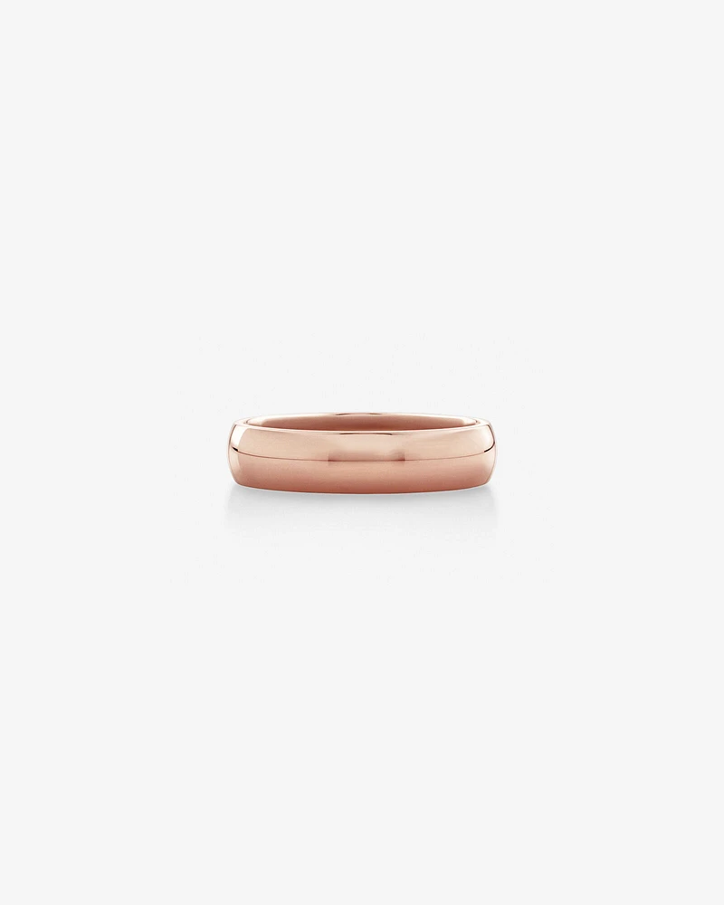 5mm High Domed Wedding Band in 10kt Rose Gold