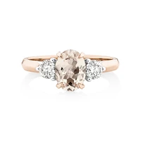 Ring with Morganite & 0.40 Carat TW of Diamonds in 10kt Rose Gold