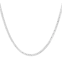 Chaîne gourmette en argent sterling de 50 cm, largeur de 2,5 mm à 3 mm