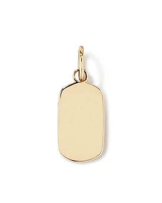 Oblong Engravable Dog Tag Pendant in 10kt Yellow Gold