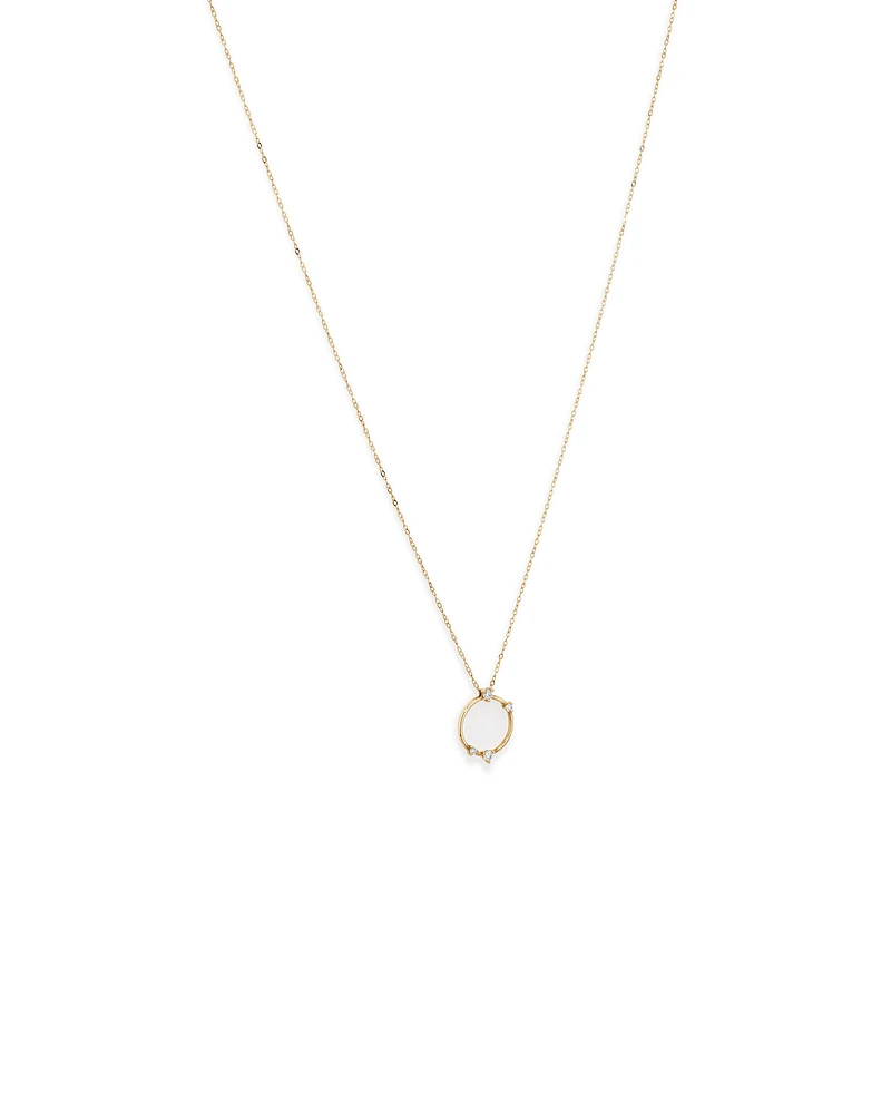 Diamond Studded Circle Necklace in 10kt Yellow Gold