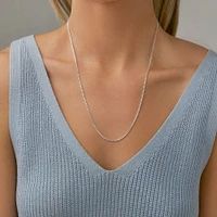 55cm (22") 1.5mm-2mm Width Curb Chain in Sterling Silver