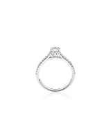 Bague de fiançailles en or blanc 14 K avec diamants totalisant 0,78 ct