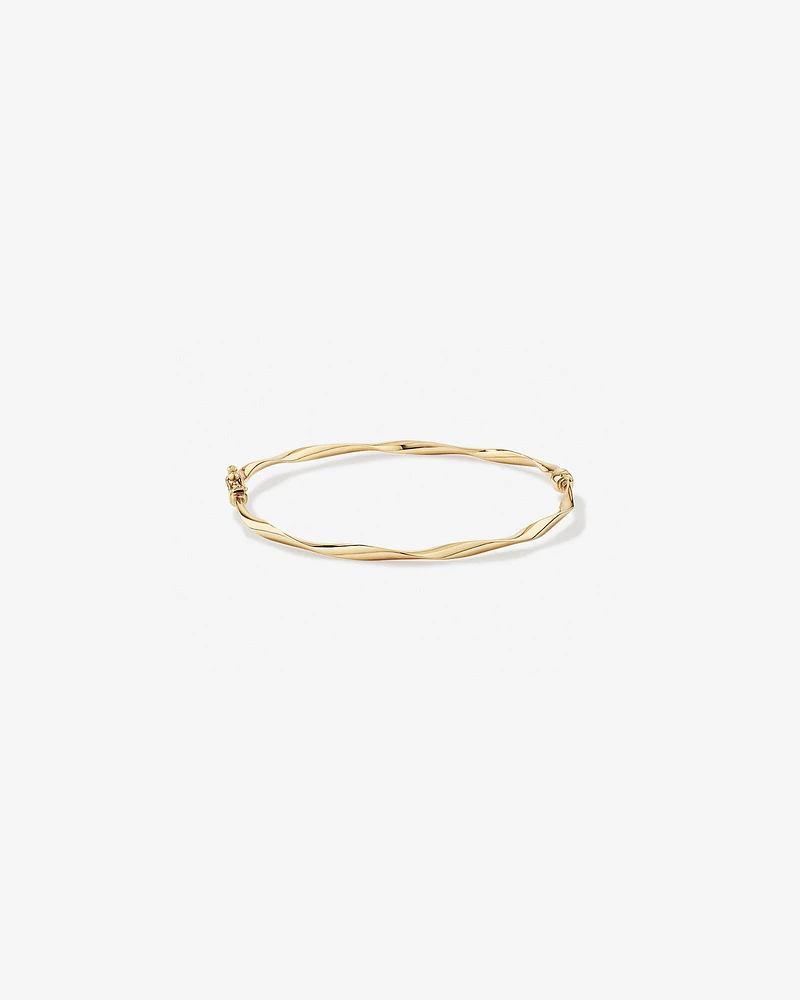 60mm Hollow Twist Bangle In 10kt Yellow Gold