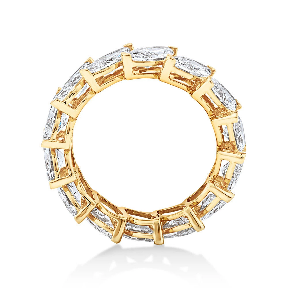 5.60 Carat TW Marquise Cut Laboratory-Grown Diamond Eternity Ring in 14kt Yellow Gold