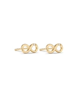 Diamond Accent Infinity Stud Earrings in 10kt Yellow Gold