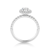 1.78 Carat TW Laboratory-Grown Diamond Oval Halo Ring in 14kt White Gold