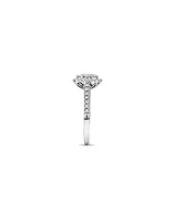 Square Cluster Halo Ring with 0.75 Carat TW of Diamonds in 10kt White Gold