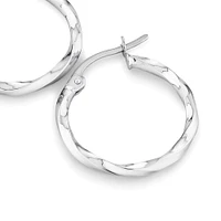 15mm Square Twist Hoop Earrings in 10kt Rose Gold