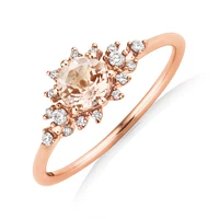 Ring with Morganite and 0.10 Carat TW of Diamonds in 10kt Rose Gold