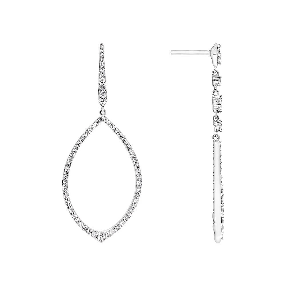 Deco Drop Earrings with 1.50 Carat TW of Diamonds in 10kt White Gold