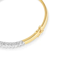 Hinged Bangle with 2 Carat TW of Diamonds in 14kt Yellow & White Gold