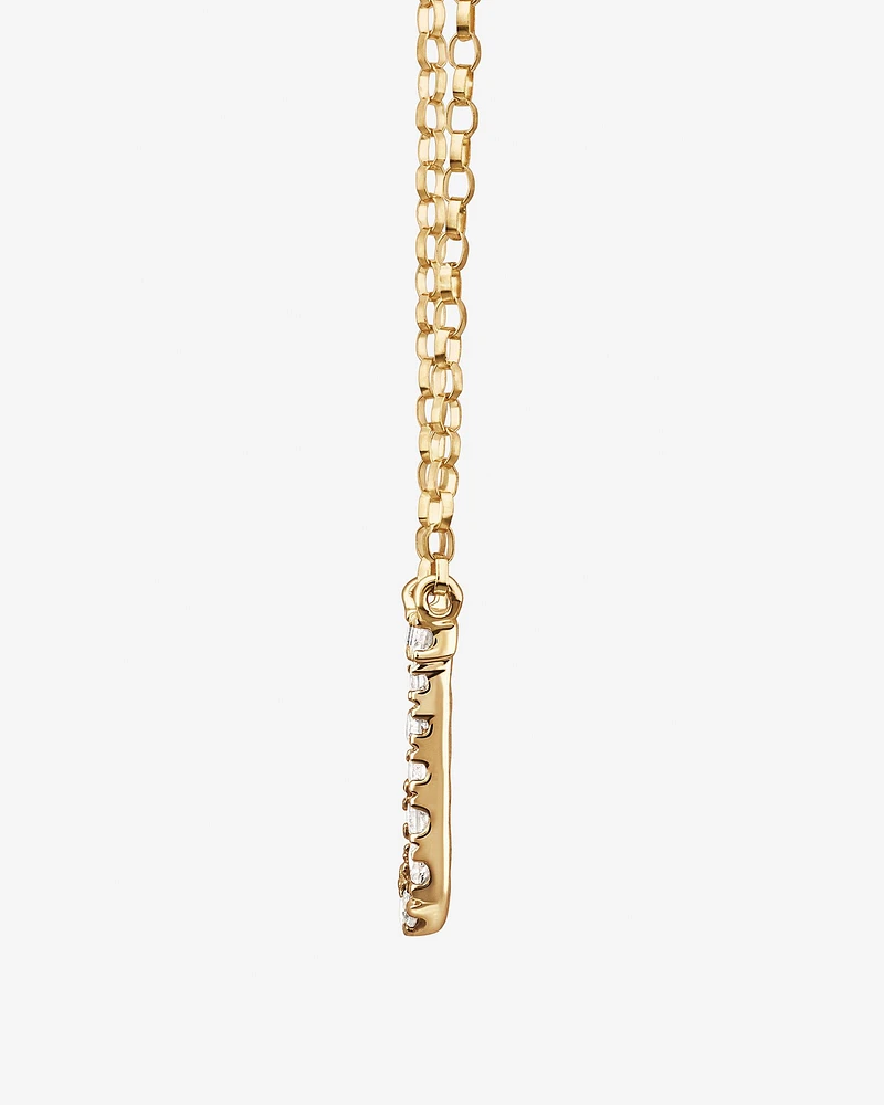 "K" Initial Necklace with 0.10 Carat TW of Diamonds in 10kt Yellow Gold