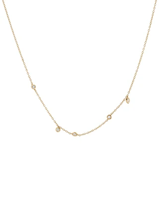 Station Necklace with 0.15 Carat TW of Diamonds in 10kt Yellow Gold