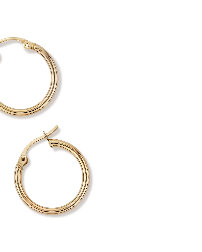 18mm Hoop Earrings in 10kt Yellow Gold