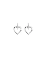 Boucles d'Oreilles Pendantes Coeur Ouvert en Argent Sterling