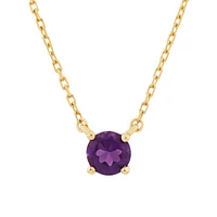 Necklace with Amethyst in 10kt Yellow Gold