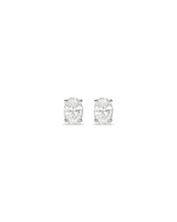 0.50 Carat TW Oval Cut Diamond Solitaire Stud Earrings in 18kt White Gold