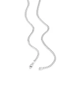 60cm (24") 3.4mm Width Curb Chain in Sterling Silver