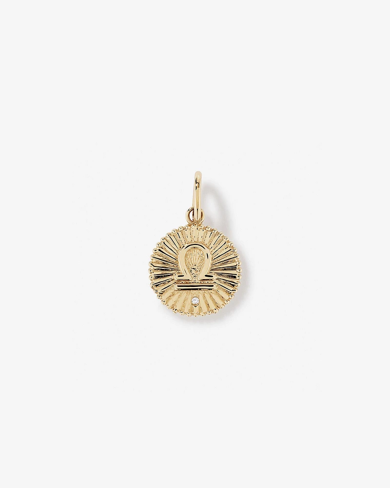 Diamond Accent Pisces Zodiac Pendant in 10kt Yellow Gold