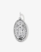 Oval St Madonna Pendant in Sterling Silver