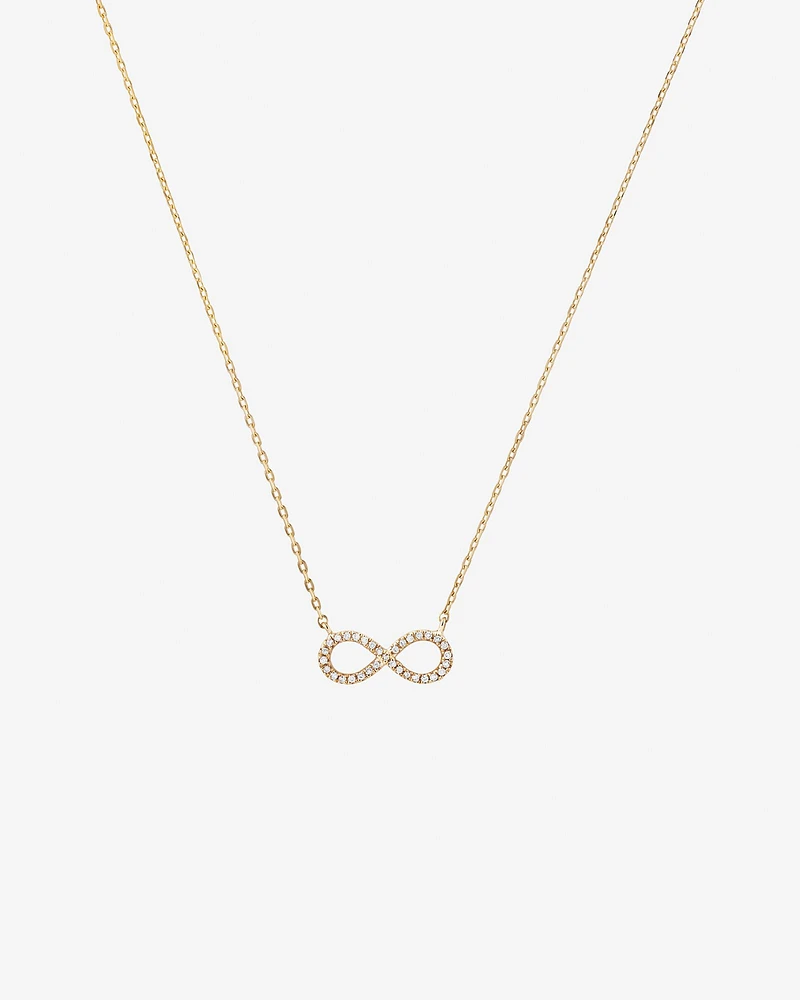 Infinity Necklace with Diamonds in 10kt Yellow Gold