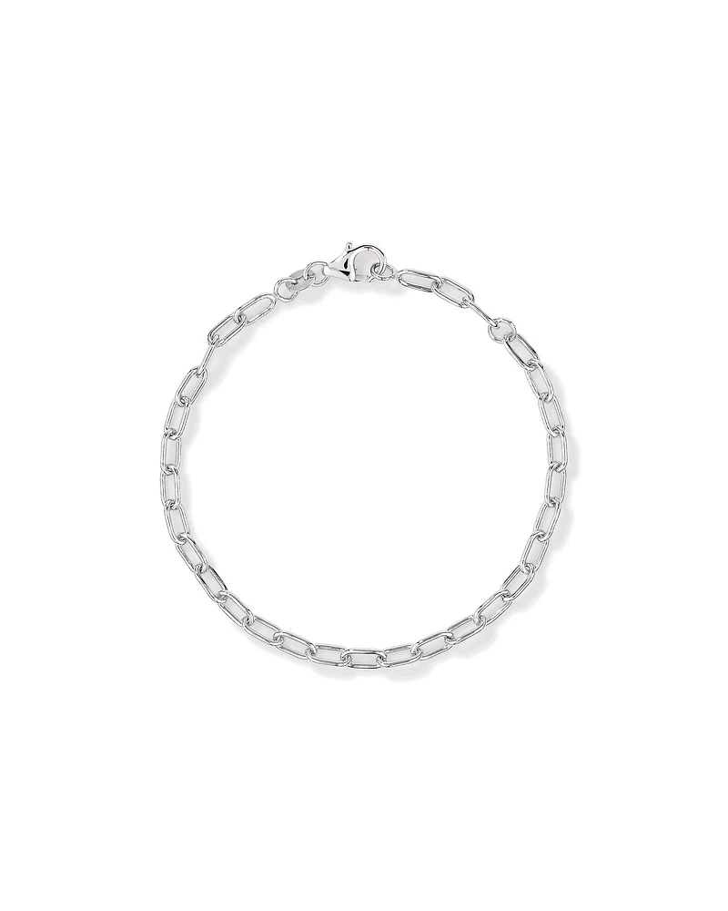 19cm (7.5") 4.7mm Width Round Paperclip Chain Bracelet in Sterling Silver