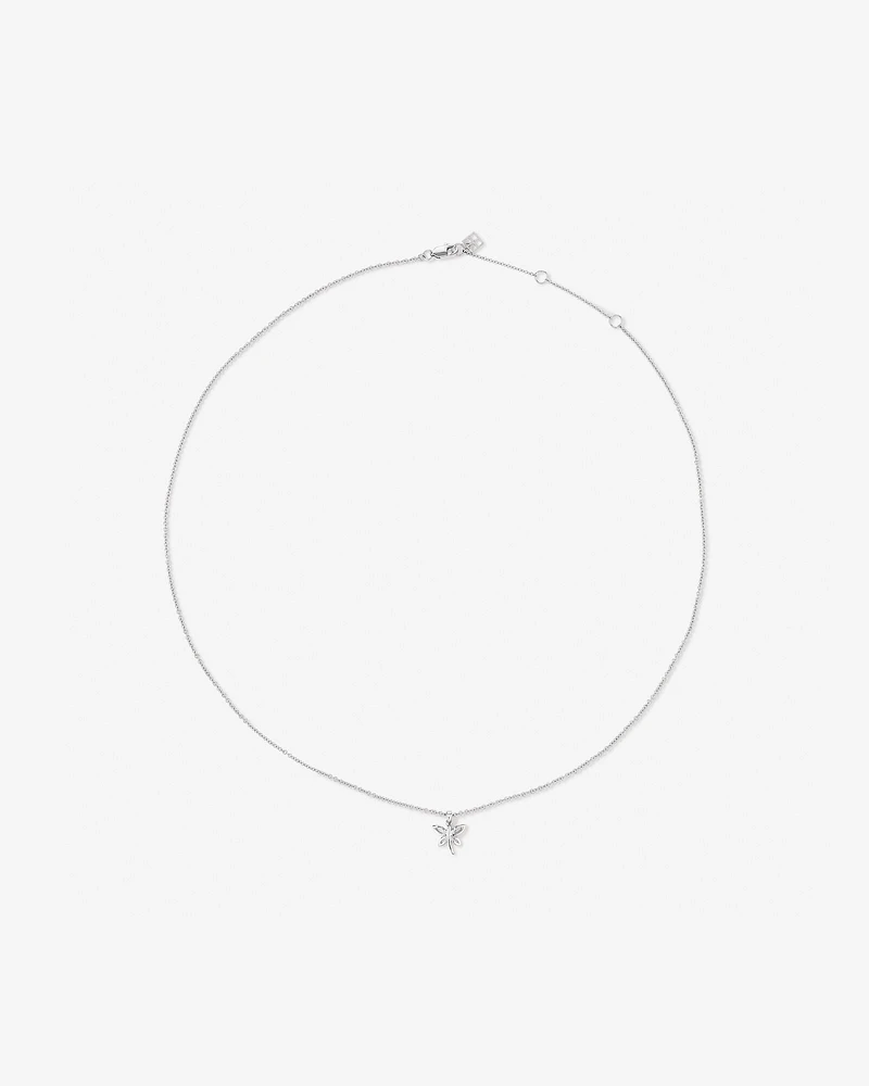 Collier Pendentif Libellule Aux Ailes Ouvertes En Argent Sterling