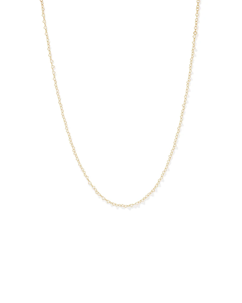 Heart Link Fancy Chain Necklace in 10kt Yellow Gold