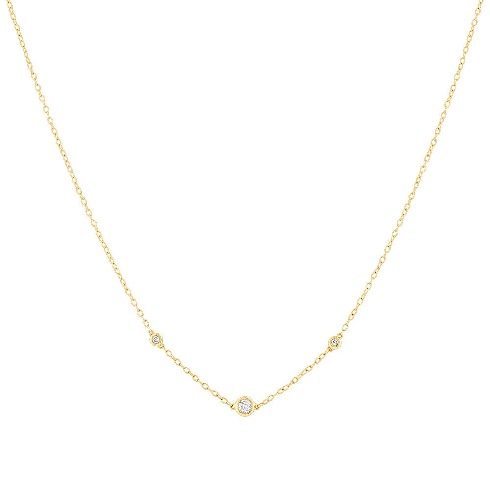 Necklace with 0.10 Carat TW of Diamonds in 10kt Yellow Gold