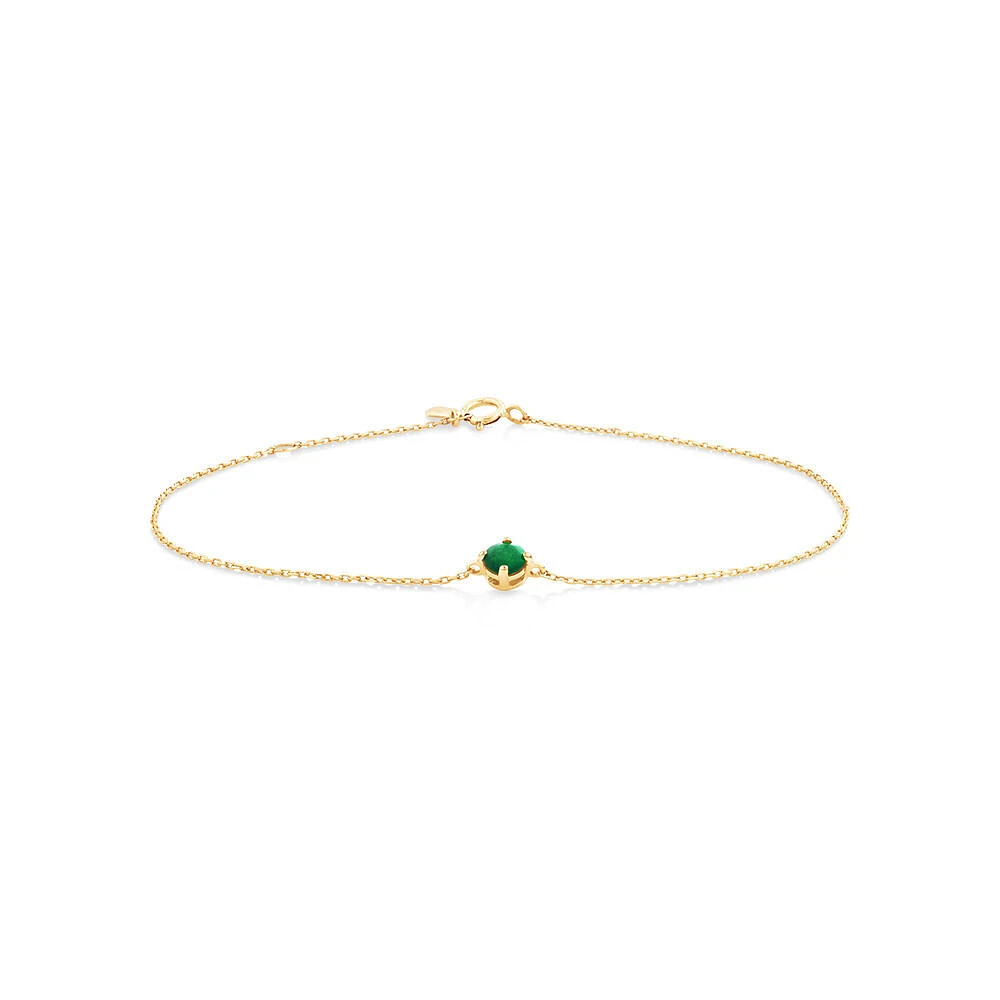 Bracelet with Emerald in 10kt Yellow Gold