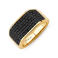 Black Diamond Ring with 1.70TW of Diamonds in 10kt Yellow Gold