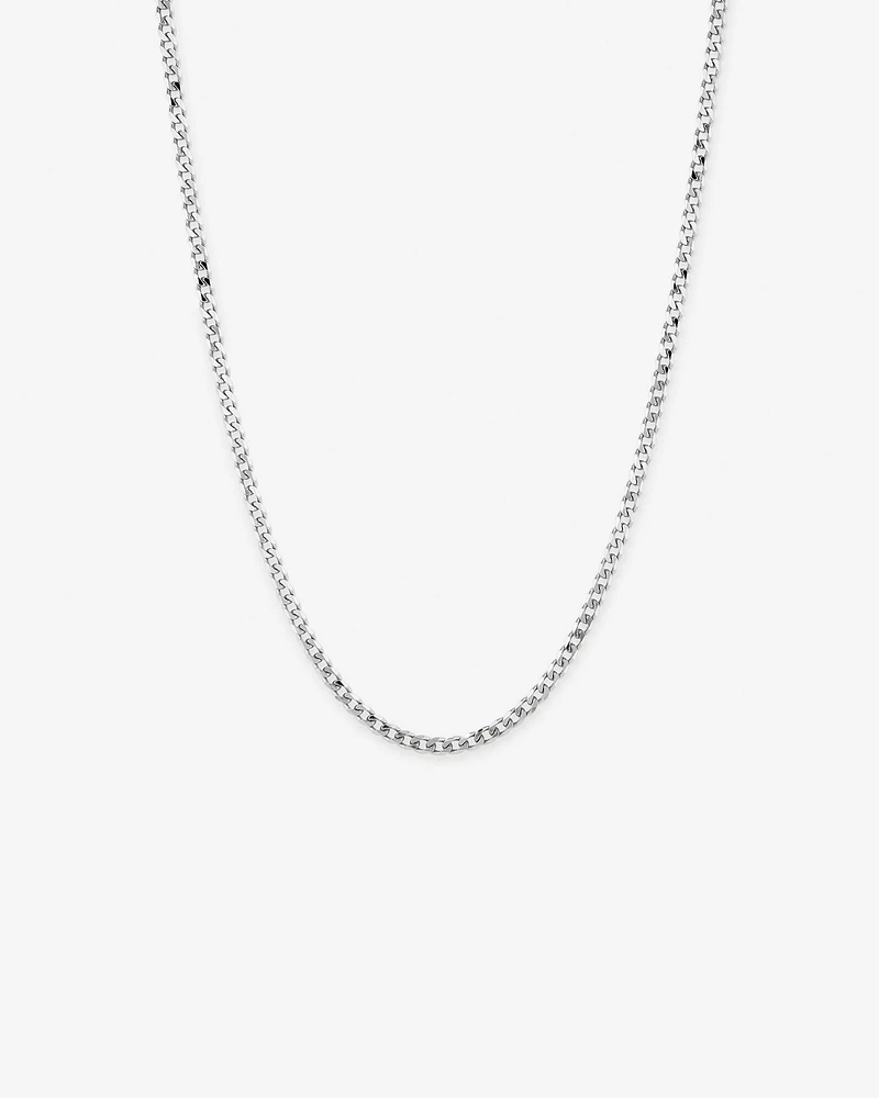 55cm (22") 4.30mm Width Bevelled Curb Chain Necklace  in Sterling Silver