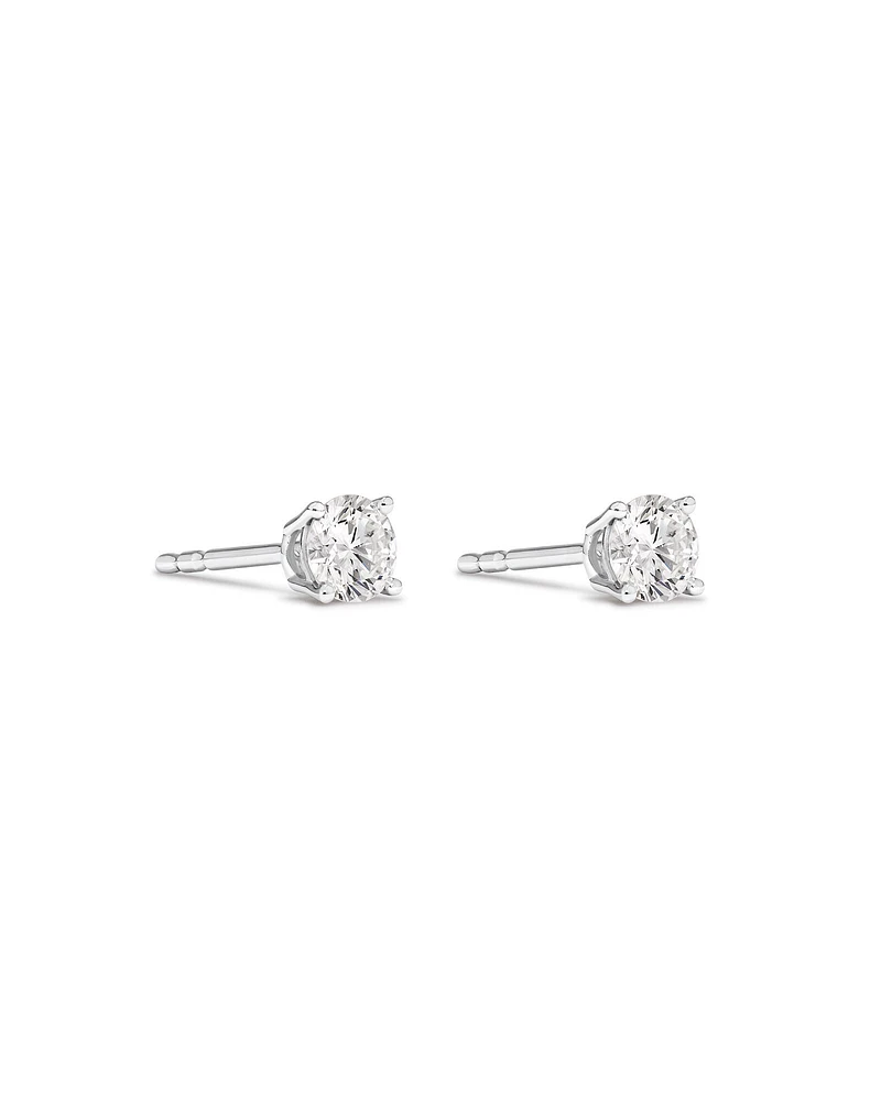 0.60 Carat TW laboratory-grown Diamond Solitaire Stud Earrings in 10kt White Gold